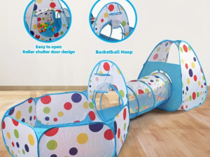 Bērnu spēļu trase (telts, tunelis un bumbiņu baseins), 2,7 m gara