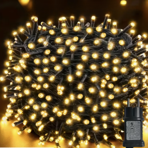 Āra un iekštelpu Ziemassvētku LED virtene, 200 LED, 22 m, silta gaisma