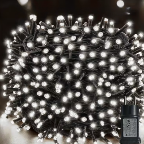 Āra un iekštelpu Ziemassvētku LED virtene, 300 LED, 32 m, balta gaisma