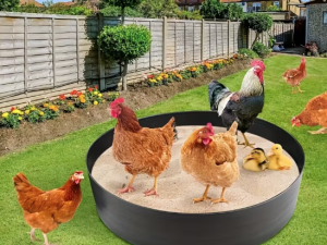 Apaļa auduma smilšu vanna putniem