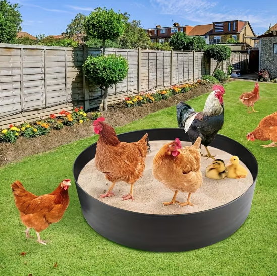 Apaļa auduma smilšu vanna putniem