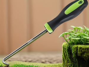 Daudzfunkcionāls instruments ar āķi – dārza mietiņu izvilcējs, ravētājs un citiem darbiem
