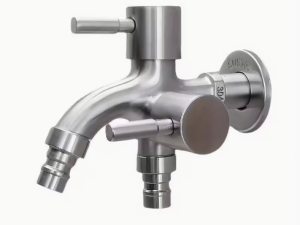 Divkāršs āra krāns ar atsevišķi, ērti regulējamiem vārstiem