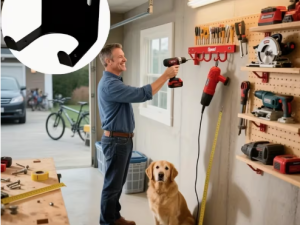 Izturīgs sienas turētājs instrumentiem vai sadzīves piederumiem, noturība līdz 11 kg