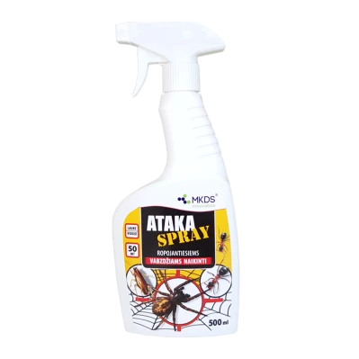 ATAKA SPRAY insekticīds rāpojošo kukaiņu iznīcināšanai, 500 ml.