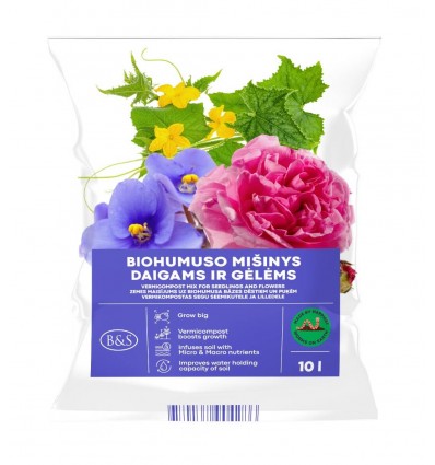 AUGSNES MAISĪJUMS UZ BIOHUMUSA BĀZES STĀDIEM UN ZIEDIEM 10 L