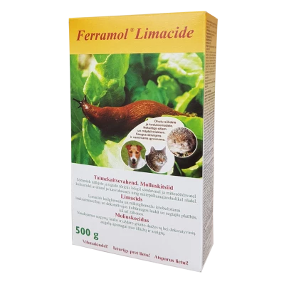 Ferramol Limacide, moliuskocīds – granulas pret gliemežiem un kailgliemežiem, 500 g.