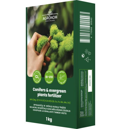 AGRONOM MĒSLOJUMS SKUJKOKIEM UN MŪŽZAĻAJIEM AUGIEM, 1 kg