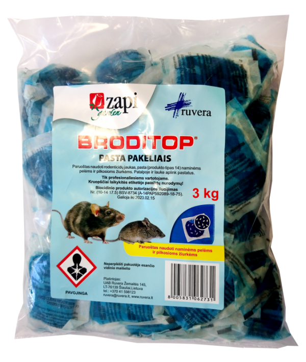 Pasta paciņās grauzēju iznīcināšanai, BRODITOP NEXT, 150 g