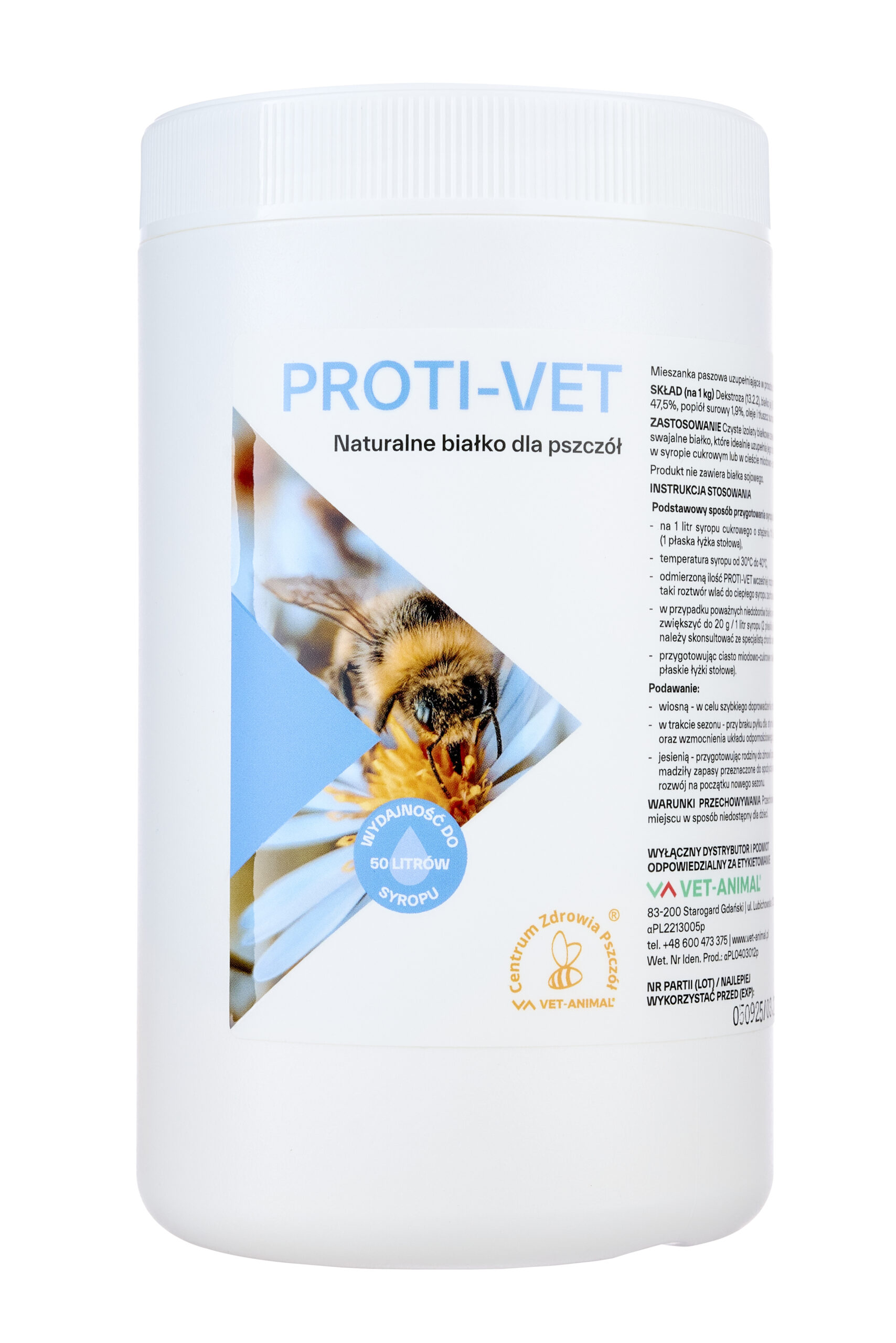 PROTI-VET – Dabīgs olbaltumvielu papildinājums bitēm, 500 g.